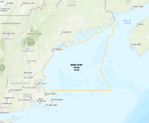 New England Port Access Route Study Map in Maritime Theme