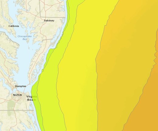 View Monthly and Annual Offshore Wind Speeds